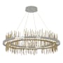 Hubbardton Forge Gossamer 38" Wide LED Ring Chandelier Sterling / Modern Brass