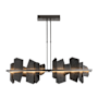 Hubbardton Forge Ardesia 52" Wide LED Linear Chandelier Dark Smoke / Slate