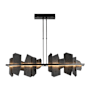 Hubbardton Forge Ardesia 52" Wide LED Linear Chandelier Black