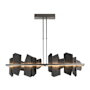Hubbardton Forge Ardesia 52" Wide LED Linear Chandelier Natural Iron / Slate