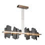 Hubbardton Forge Ardesia 52" Wide LED Linear Chandelier Soft Gold