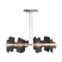 Hubbardton Forge Ardesia 52" Wide LED Linear Chandelier Sterling / Slate