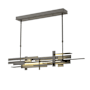 Hubbardton Forge Planar 42" Wide Linear Pendant Natural Iron