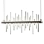 Hubbardton Forge Cityscape 26" Wide Suspension Linear Pendant Dark Smoke / Vintage Platinum
