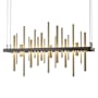 Hubbardton Forge Cityscape 26" Wide Suspension Linear Pendant Dark Smoke / Soft Gold