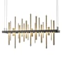 Hubbardton Forge Cityscape 26" Wide Suspension Linear Pendant Natural Iron / Soft Gold
