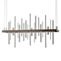 Hubbardton Forge Cityscape 26" Wide Suspension Linear Pendant Bronze / Sterling