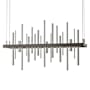 Hubbardton Forge Cityscape 26" Wide Suspension Linear Pendant Dark Smoke / Sterling