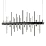 Hubbardton Forge Cityscape 26" Wide Suspension Linear Pendant Black / Sterling