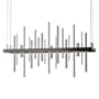 Hubbardton Forge Cityscape 26" Wide Suspension Linear Pendant Oil Rubbed Bronze / Sterling