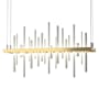 Hubbardton Forge Cityscape 26" Wide Suspension Linear Pendant Modern Brass / Vintage Platinum