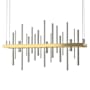 Hubbardton Forge Cityscape 26" Wide Suspension Linear Pendant Modern Brass / Sterling