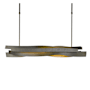 Hubbardton Forge Landscape 37" Wide Linear Pendant Dark Smoke