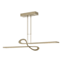 Hubbardton Forge Switchback 50" Wide Linear Pendant Soft Gold