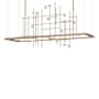 Hubbardton Forge Four Seasons 54" Wide Linear Pendant Bronze / Bubble