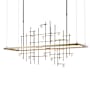 Hubbardton Forge Four Seasons 54" Wide Linear Pendant Dark Smoke / Bubble