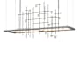 Hubbardton Forge Four Seasons 54" Wide Linear Pendant Natural Iron / Bubble