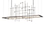 Hubbardton Forge Four Seasons 54" Wide Linear Pendant Oil Rubbed Bronze / Clear