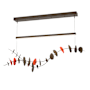 Hubbardton Forge Lily 41" Wide LED Linear Chandelier Bronze / Satin Red