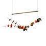 Hubbardton Forge Lily 41" Wide LED Linear Chandelier Dark Smoke / Satin Red