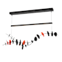Hubbardton Forge Lily 41" Wide LED Linear Chandelier Black / Satin Red