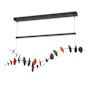 Hubbardton Forge Lily 41" Wide LED Linear Chandelier Natural Iron / Satin Red