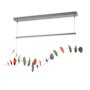 Hubbardton Forge Lily 41" Wide LED Linear Chandelier Vintage Platinum / Satin Red