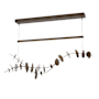 Hubbardton Forge Lily 41" Wide LED Linear Chandelier Bronze / Aqualite / Aqualite