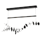 Hubbardton Forge Lily 41" Wide LED Linear Chandelier Black / Aqualite / Aqualite