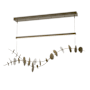Hubbardton Forge Lily 41" Wide LED Linear Chandelier Soft Gold / Aqualite / Aqualite
