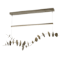 Hubbardton Forge Lily 41" Wide LED Linear Chandelier Soft Gold / Dark Smoke