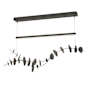 Hubbardton Forge Lily 41" Wide LED Linear Chandelier Natural Iron / Dark Smoke