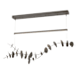 Hubbardton Forge Lily 41" Wide LED Linear Chandelier Dark Smoke / Natural Iron
