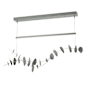 Hubbardton Forge Lily 41" Wide LED Linear Chandelier Vintage Platinum / Natural Iron