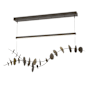 Hubbardton Forge Lily 41" Wide LED Linear Chandelier Dark Smoke / Soft Gold
