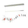 Hubbardton Forge Lily 41" Wide LED Linear Chandelier Sterling / Satin Red