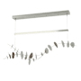 Hubbardton Forge Lily 41" Wide LED Linear Chandelier Sterling / Bronze
