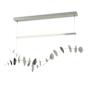 Hubbardton Forge Lily 41" Wide LED Linear Chandelier Sterling / Natural Iron
