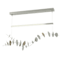 Hubbardton Forge Lily 41" Wide LED Linear Chandelier Sterling / Soft Gold