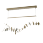 Hubbardton Forge Lily 41" Wide LED Linear Chandelier Modern Brass / Vintage Platinum