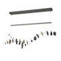 Hubbardton Forge Lily 41" Wide LED Linear Chandelier Natural Iron / Modern Brass