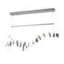 Hubbardton Forge Lily 41" Wide LED Linear Chandelier Vintage Platinum / Modern Brass