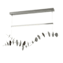 Hubbardton Forge Lily 41" Wide LED Linear Chandelier Sterling / Oil Rubbed Bronze