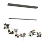 Hubbardton Forge Belladonna 50" Wide LED Crystal Linear Pendant Natural Iron / Bronze