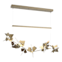 Hubbardton Forge Belladonna 50" Wide LED Crystal Linear Pendant Soft Gold / Bronze