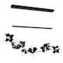 Hubbardton Forge Belladonna 50" Wide LED Crystal Linear Pendant Black / Natural Iron