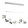 Hubbardton Forge Belladonna 50" Wide LED Crystal Linear Pendant Vintage Platinum / Natural Iron