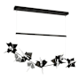 Hubbardton Forge Belladonna 50" Wide LED Crystal Linear Pendant Black / Vintage Platinum