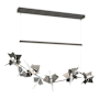 Hubbardton Forge Belladonna 50" Wide LED Crystal Linear Pendant Natural Iron / Vintage Platinum