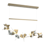 Hubbardton Forge Belladonna 50" Wide LED Crystal Linear Pendant Soft Gold / Vintage Platinum